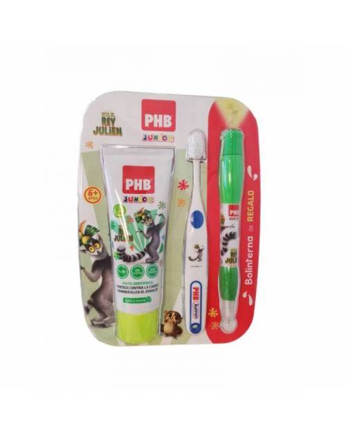 Phb Junior Pack Pasta Menta + Cepillo + Boli Linterna Regalo