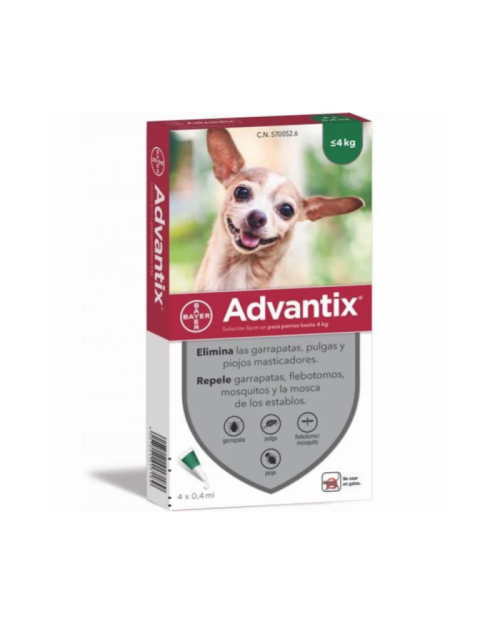 Advantix Perro Hasta 4kg 4 Pipetas