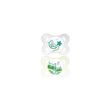 CHUPETE SILICONA NIGHT MAM +6 MESES PACK DOBLE