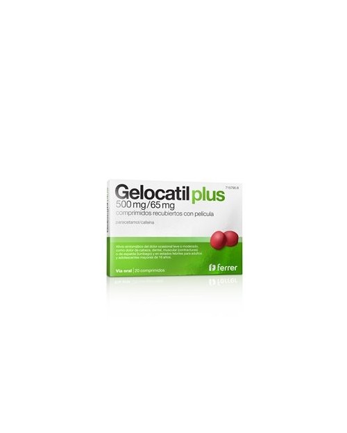 GELOCATIL PLUS 500 MG/65 MG COMPRIMIDOS RECUBIERTOS CON PELICULA