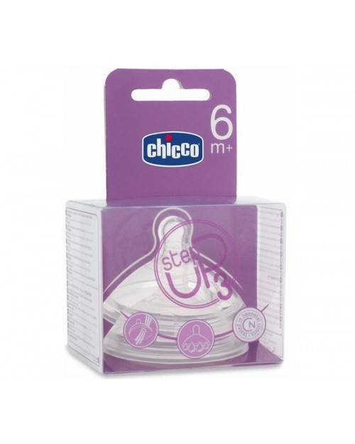 CHICCO TETINA STEP UP 6M+ FLUJO PAPILLA 2UDS