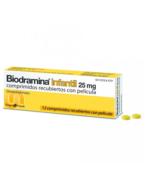 BIODRAMINA INFANTIL (25 MG 12 COMPRIMIDOS )