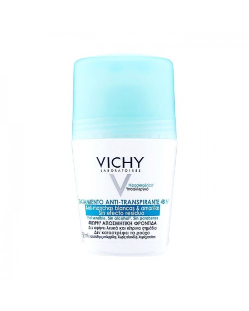 Vichy Tratamiento Anti-Transpirante Anti-Manchas Blancas&amp;Amarillas Sin Efecto Residuo 50ml